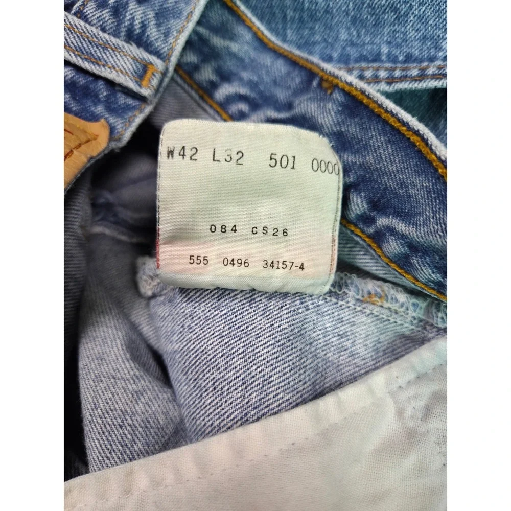 Vintage Levi's 501xx Jeans Mens 39x28 USA Made Button Fly Distressed Straight